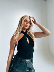 Evie Ribbed Halter Bodysuit
