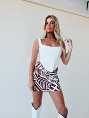 Ellie Geometric Satin Mini Skirt