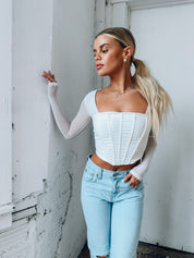 Jacquelyn Corset Top In White