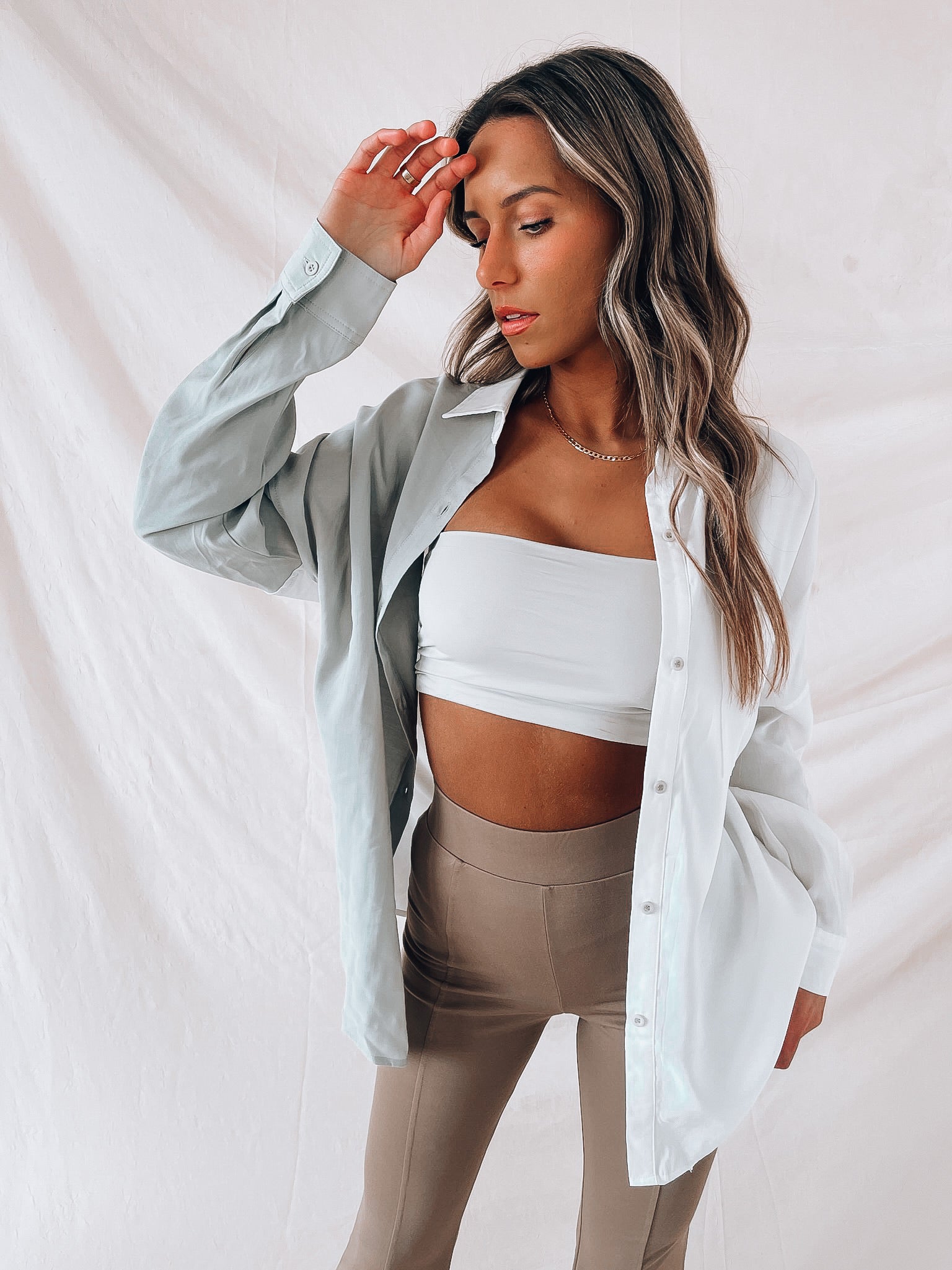 Sage Kalven Colorblock Button Down