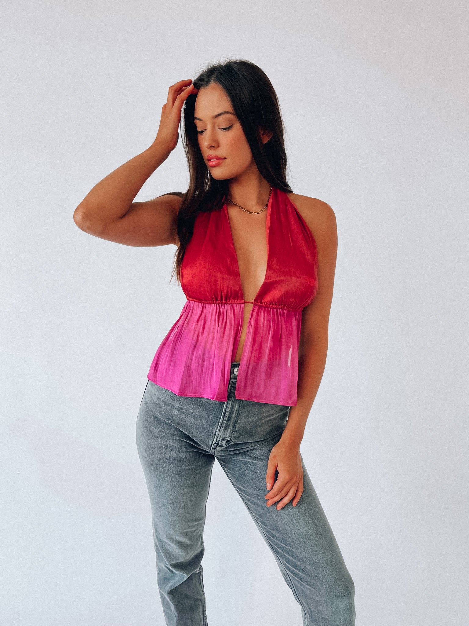 Leyla Color Block Halter Top