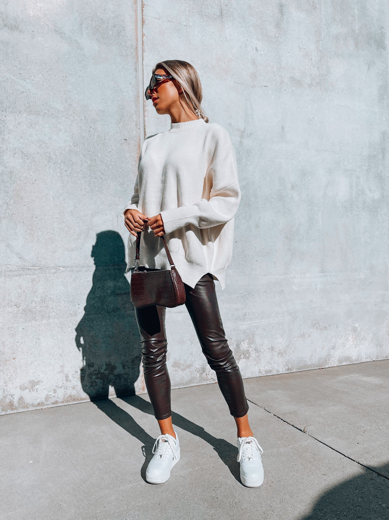 Fall Breeze Knit Sweater In White