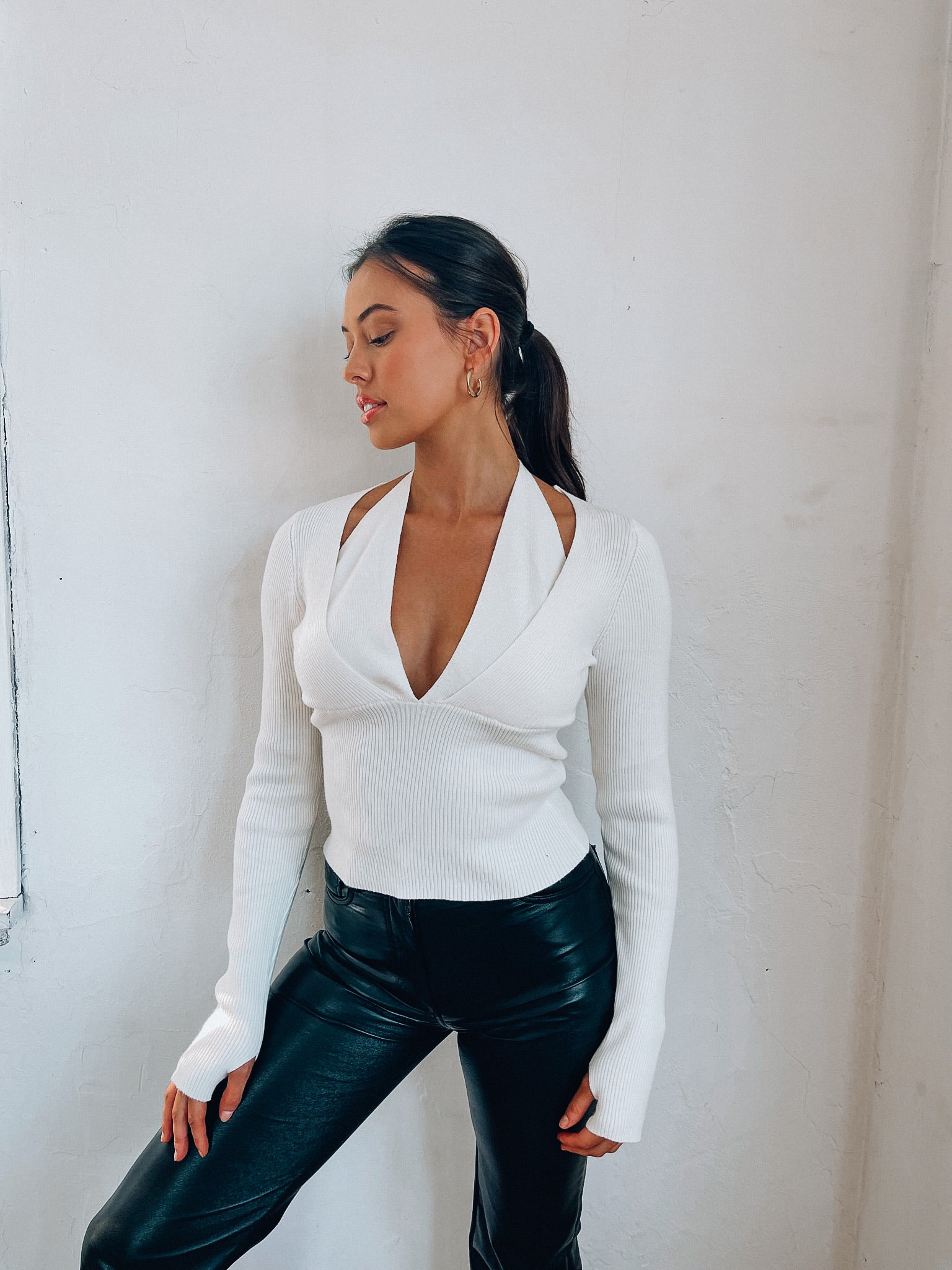 Melodie Ribbed Halter Sweater
