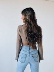 Harlow Cropped Wrap Blazer