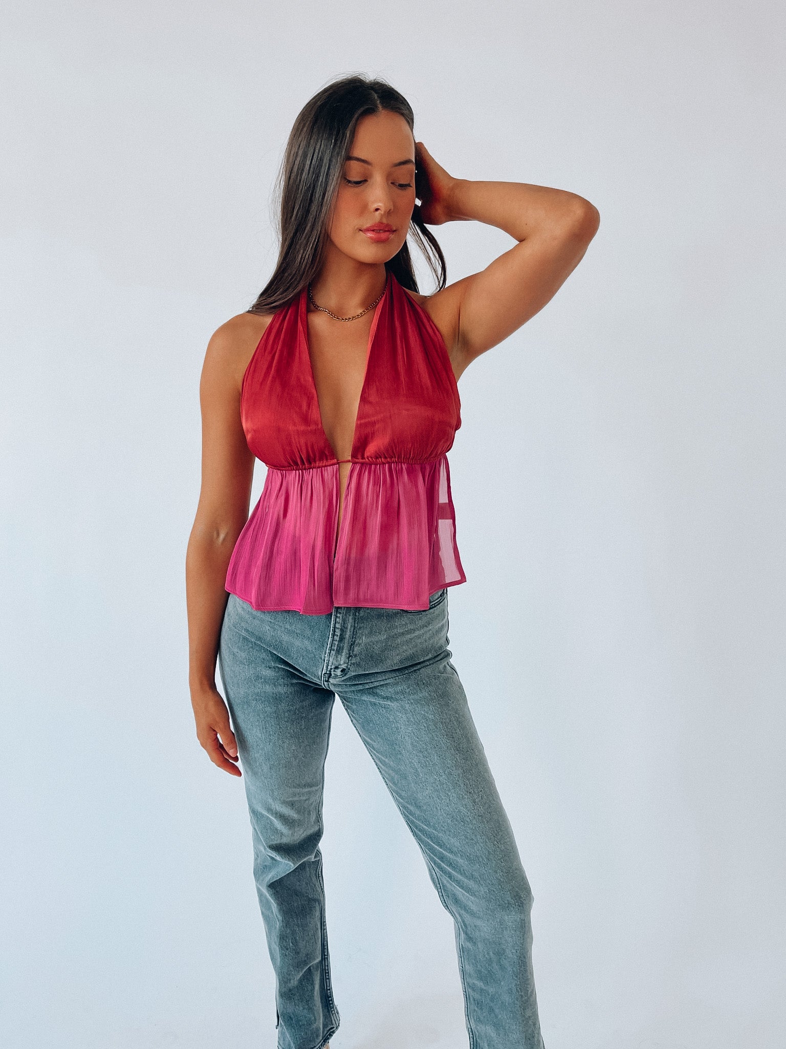 Leyla Color Block Halter Top
