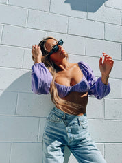 Kami Longsleeve Bra Top In Purple