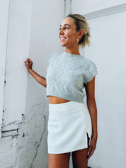 Karter Knit Sleeveless Top In Grey