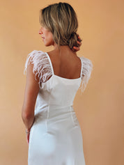 Natalia Feather Detail Maxi Dress