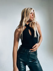 Evie Ribbed Halter Bodysuit