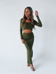 Nora Olive Midi Set