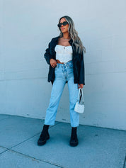 Belted Pleather Jacket