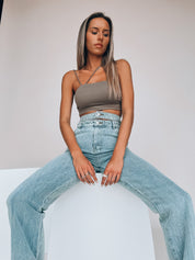 SALE :Elle Asymmetric Crop Top