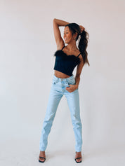 Alanna Feather Detail Bustier Top