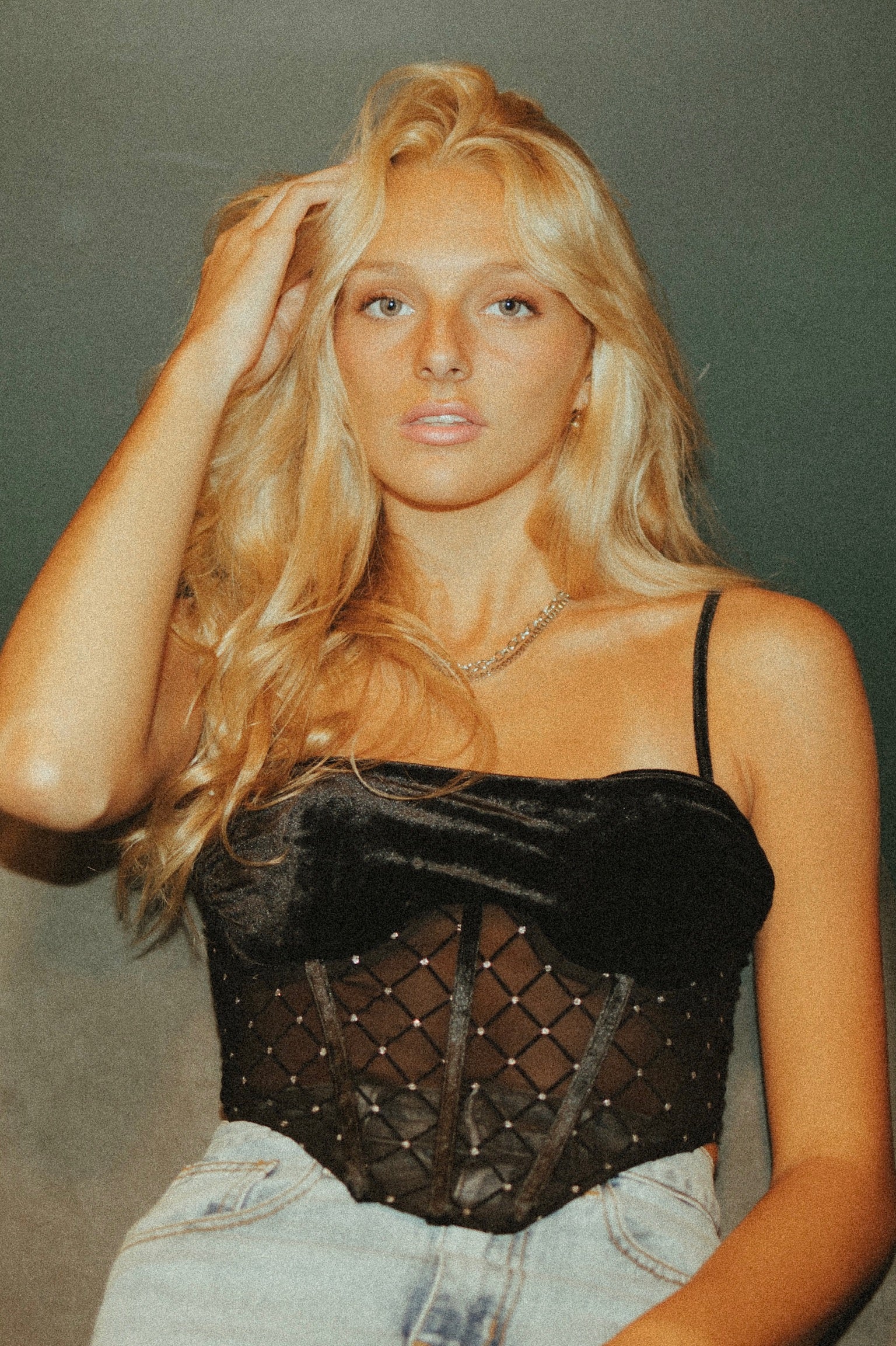 Everli Diamond Mesh Corset Top