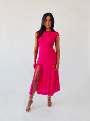 Raya Fuchsia Midi Dress