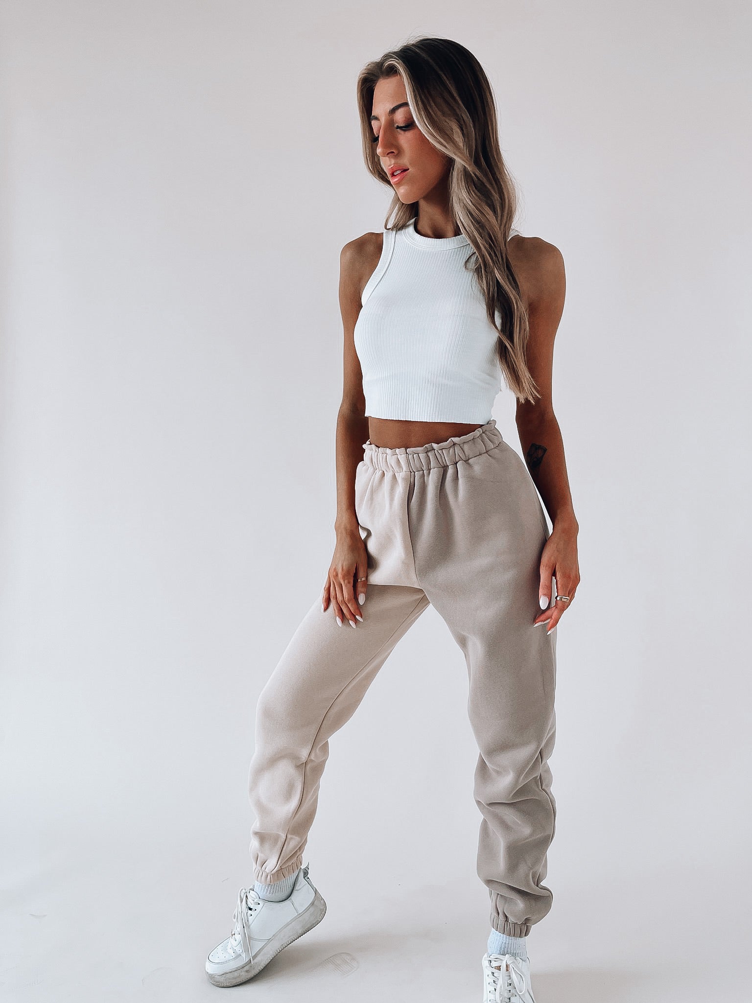 RESTOCKED : Kiki Ribbed Ivory Crop Tank