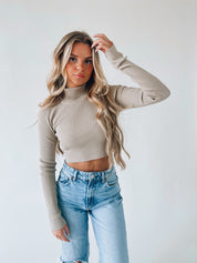 Harper Turtleneck In Stone