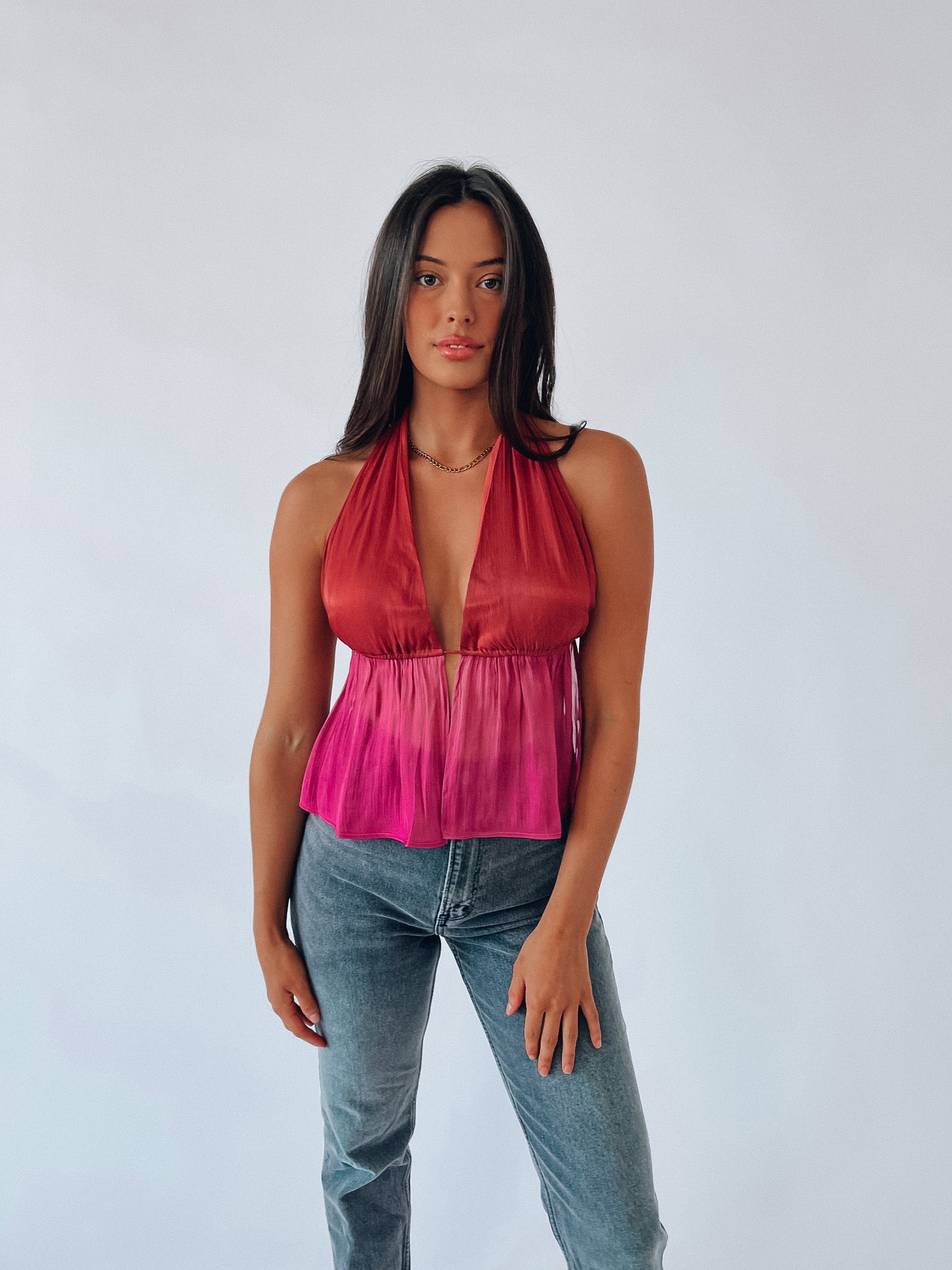Leyla Color Block Halter Top