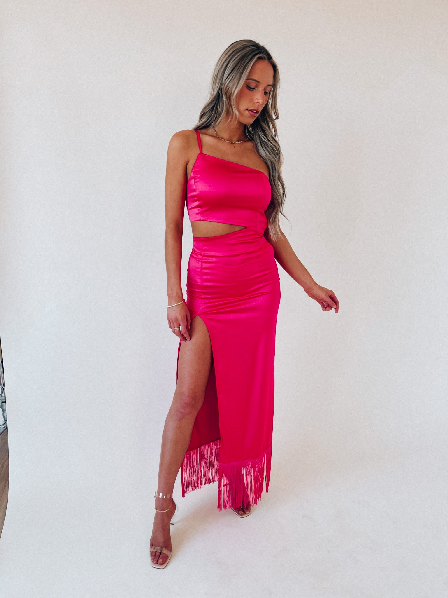 SALE :Inessa Silk Fringe Maxi Dress