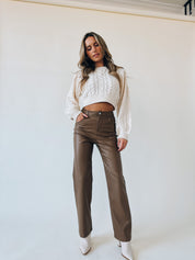 Haven High Waisted Pants In Latte