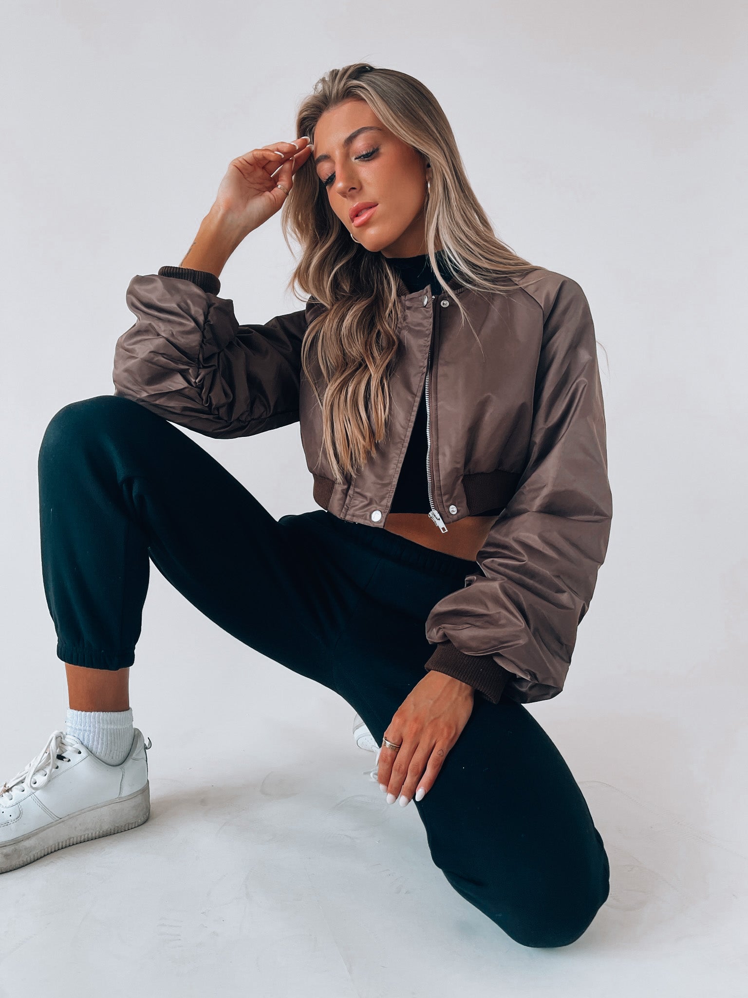 Kiandra Cropped Coco Bomber Jacket