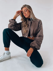 Kiandra Cropped Coco Bomber Jacket