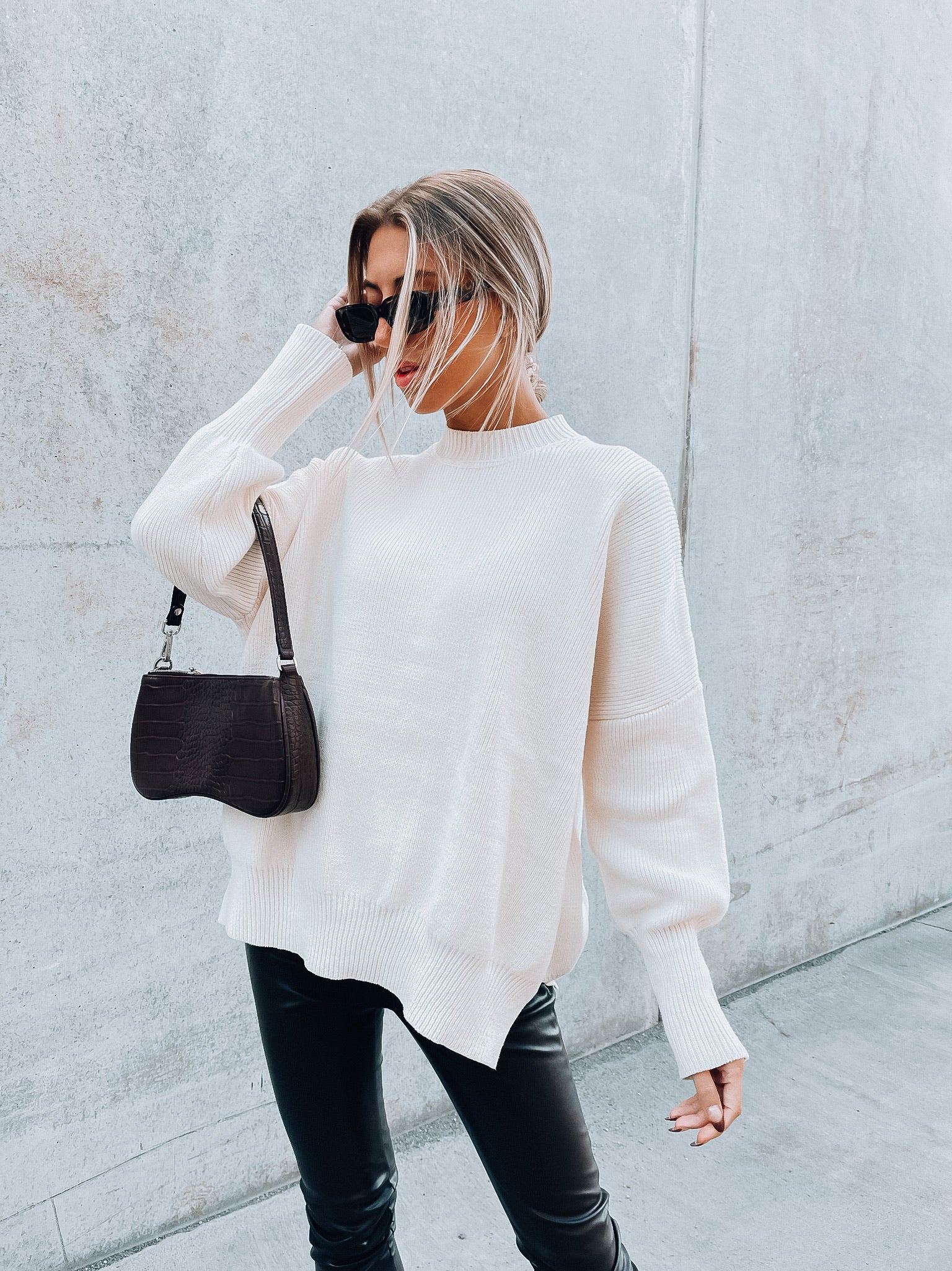 Fall Breeze Knit Sweater In White