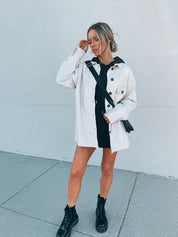 SALE :Emma Beige Pleather Jacket