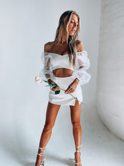 Kaylin Sheer Sleeve Crop Top