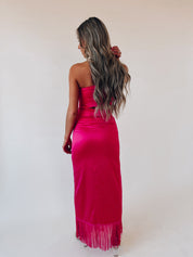 SALE :Inessa Silk Fringe Maxi Dress