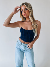 Carrie Denim Bustier Top