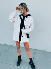 SALE :Emma Beige Pleather Jacket