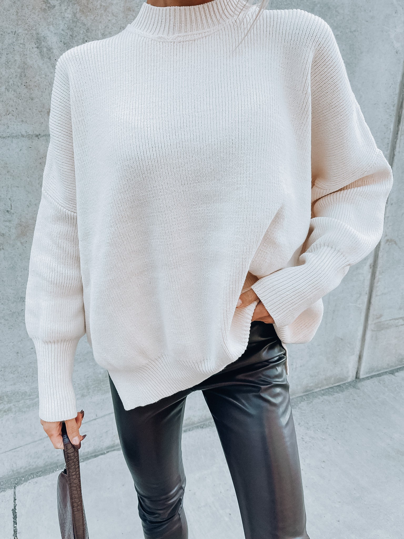 Fall Breeze Knit Sweater In White
