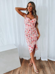 Averie Ruched Midi Dress