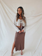 SALE :Charlie Front Tie Long Sleeve