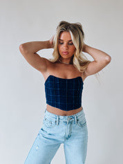 Carrie Denim Bustier Top