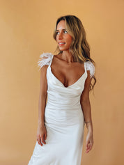 Natalia Feather Detail Maxi Dress