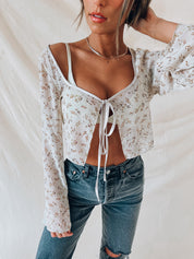 SALE :Charlie Front Tie Long Sleeve