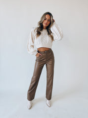 Haven High Waisted Pants In Latte