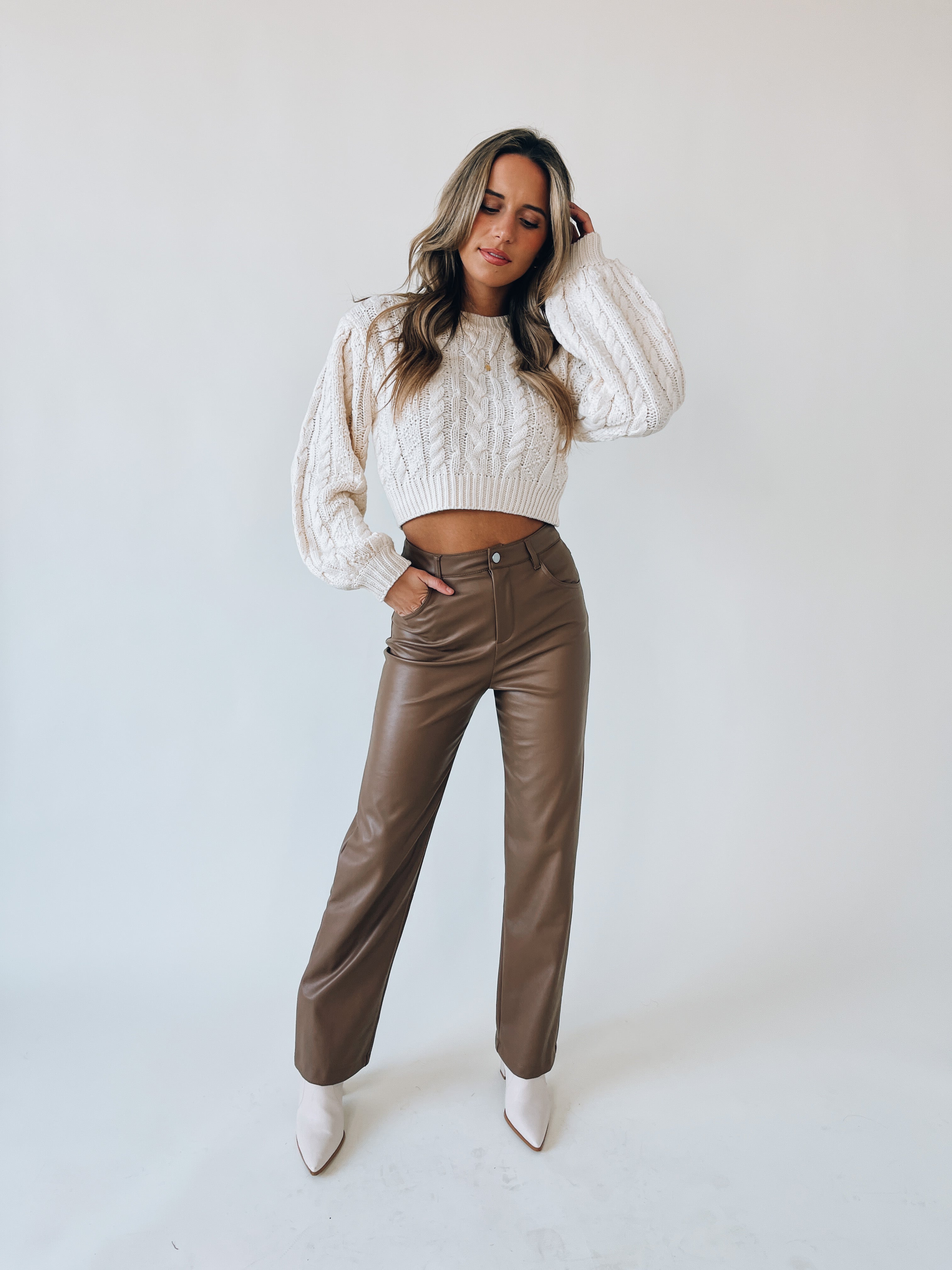 Haven High Waisted Pants In Latte