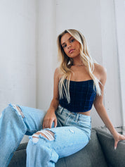 Carrie Denim Bustier Top