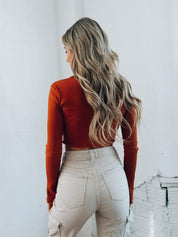 Corey Ribbed Long Sleeve in Congac