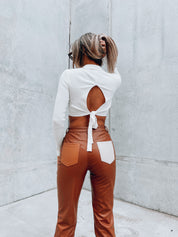 RESTOCKED: White Tie Back Knit Top