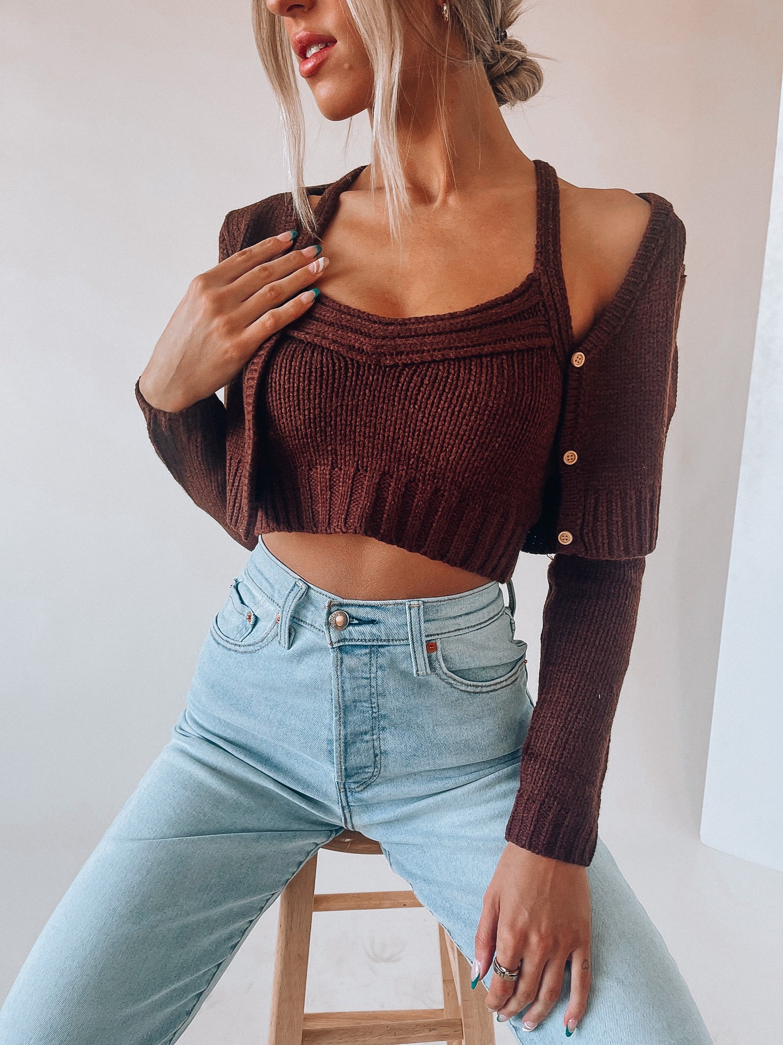 Jana Cropped Sweater set