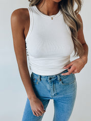 Melanie Basic White Tank