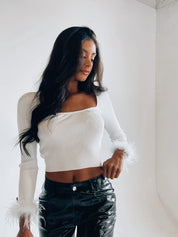 Paisley Ribbed Feather Top