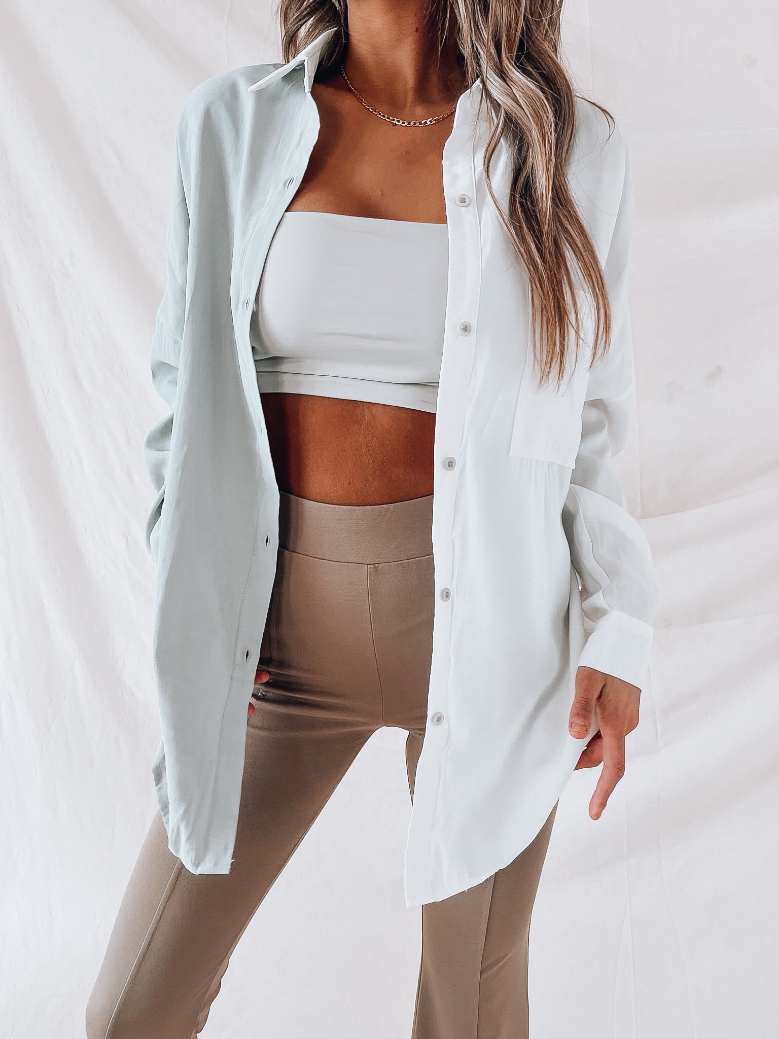 Sage Kalven Colorblock Button Down