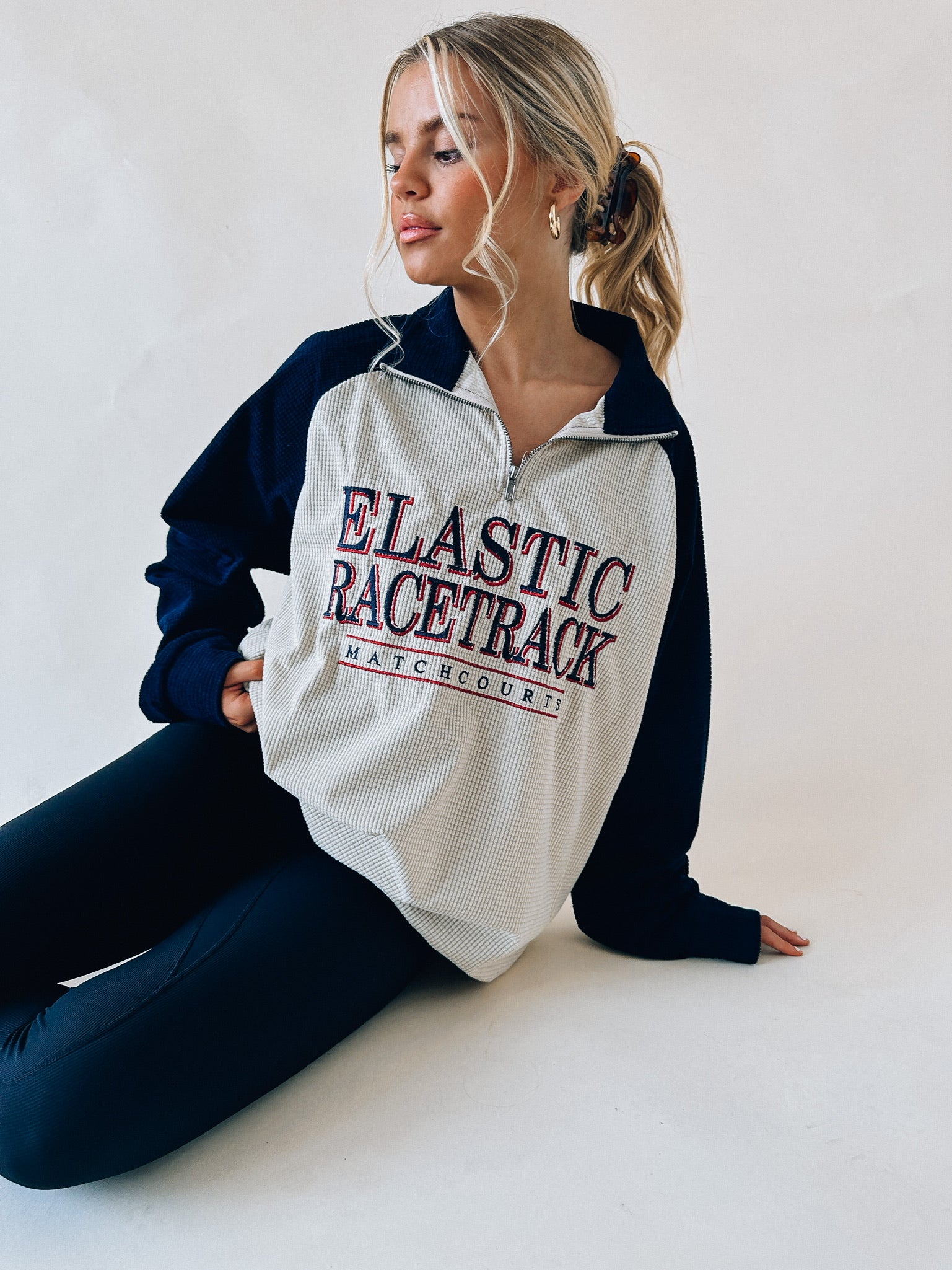 Elastic Racetrack Half Zip