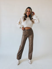 Haven High Waisted Pants In Latte