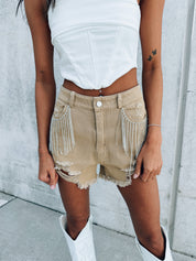 Kolby Rhinestone Fringe Shorts